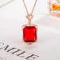 925 Sterling Silver Necklace Rectangular Zircon Pendant Necklace Women Fashion Simple Birthday Party Wedding Jewelry Gift