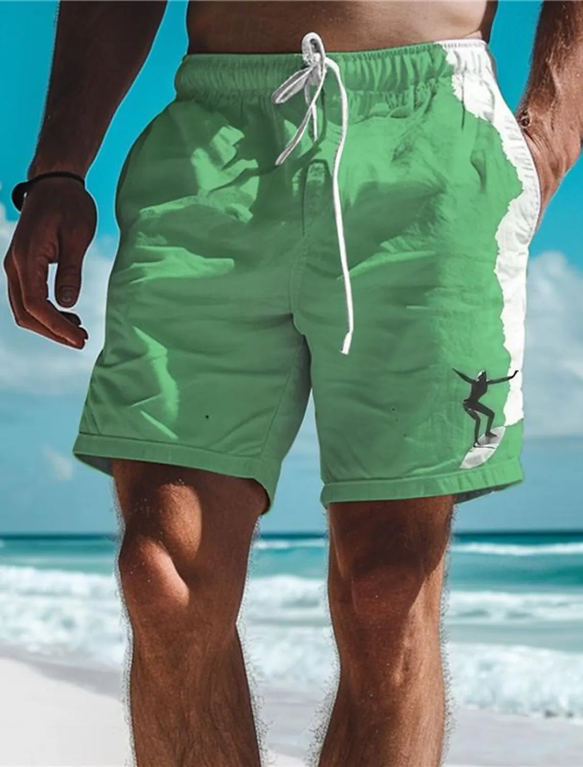 Men's Hawaiian Swim Trunks 3D Surf Print Beach Shorts Quick Dry Outdoor Leisure Sports Shorts Swimwear Fashion Men's Shorts