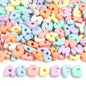 20-30pcs/lot Big Hole Cartoon English Letters Acrylic Beads Colored