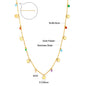 LUXUKISSKIDS Sweet Multicolor Drip-Oil Beads Necklace Women's Bohemia Stylish Clavicle Choker Simple Chain Collier Steel Jewelry