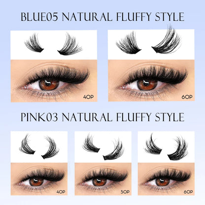 GROINNEYA Fluffy Thick DIY Eyelashes Cluster D/DD Curl Wispy Individual lashes Mix Eyelash Extensions False Eyelashes Extension