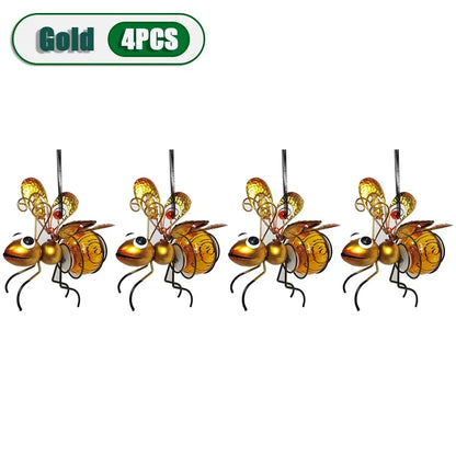 5PCS Solar-Powered Hanging Metal Ladybug Light  Garden Decor  Lady Sculpture with Bouncy Springs Summer Outdoor Art Decorations