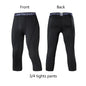 Men's Sports 3/4 Cropped Pants Gym Running Leggings Male Joggings Elastic Compressions Sweatpant Football Basketball Trousers