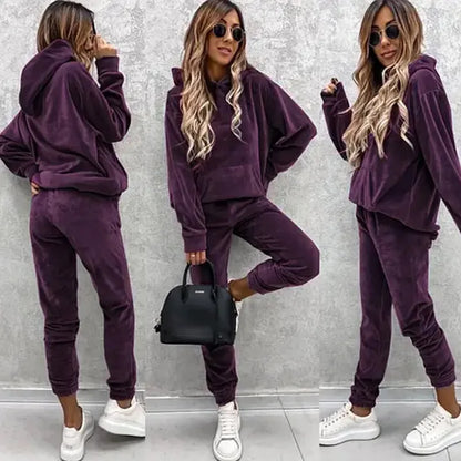 Autumn Winter Tracksuit Women Two Piece Set Oversized Hoodie