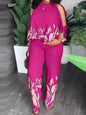 Female Clothing Summer Women Outfit Pearl Off The Shoulder Blouse and Trouser Elegant 2-piece Sets Plus Size Pant Sets