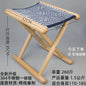 Portable Folding Stool for Outdoor Camping Lightweight Wooden Seat with Cotton Woven Top Home Travel Compact Folding Bench