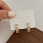 Vintage CC Design Stud Earrings for Women Korean Fashion X Cross Zircon Earring Engagement Jewelry Gifts Wholesale