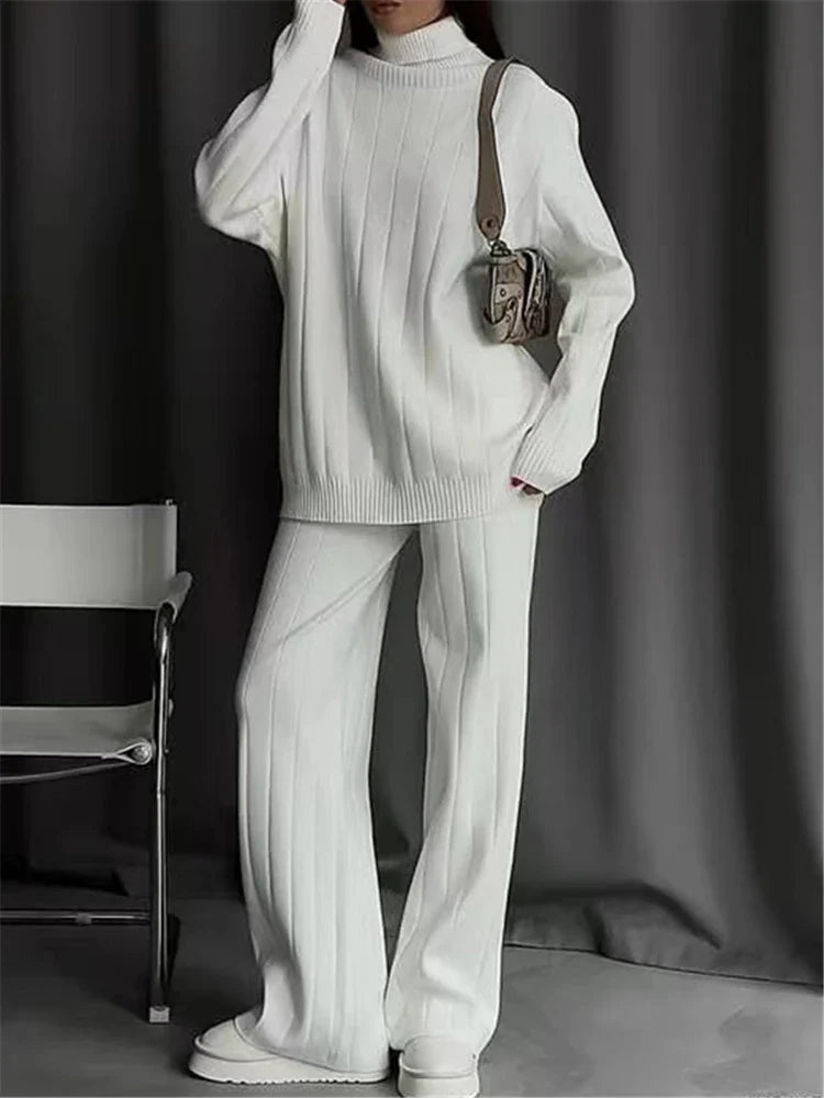Autumn Winter Knitted Women's Tracksuit Set