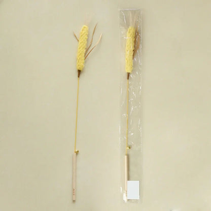 Cat Barley Teaser Wand Kitty Interactive Toy Wheat Ears Kitten Funny Feather Colorful Rod Teaser Wand Pet Cat Supplies Accessory