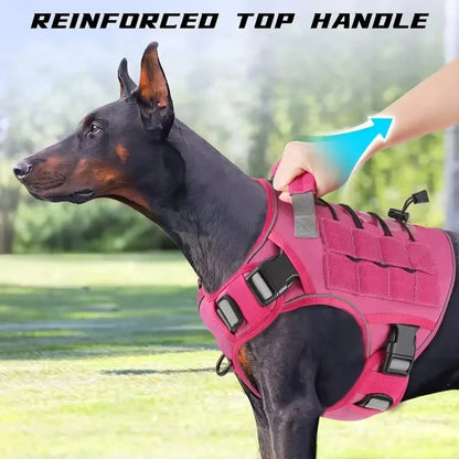 Adjustable No-pull Tactical Dog Harness With Handle For Large Dogs Reflective Vest For Labrador Retriever Siberian Dogs Supplies