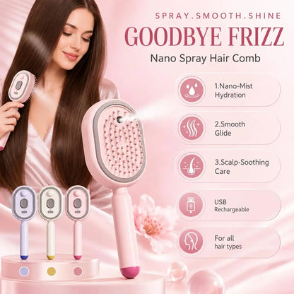 Electric Steaming Hair Straightener Brush Electric Spray Air Cushion