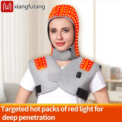 Red Light Electric Heating Hooded Vest Support Thermal Waterproof Adjustabe Massage Warmer Brace Warm Jacket Back Massage