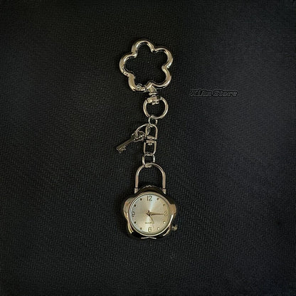 Original Hollow Heart Pocket Watch Chain Keychain Design Steampunk Clock Vintage Necklace Pendant Jewelry Watch Men Women Gift