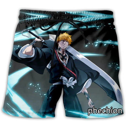phechion New Fashion Men/Women Anime BLEACH 3D Print Casual Shorts Novelty Streetwear Men Loose Sporting Shorts L22