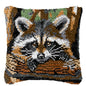 Cunning Fox Smyrna Buttons Package Latch Hook Pillow Kit Bunny Embroidery Design Plush Animal Canvas Craft for Home Decor Gifts