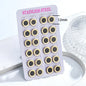 12 Pairs Pack Stainless Steel Round Shape Cubic Zircon Roman Numeral