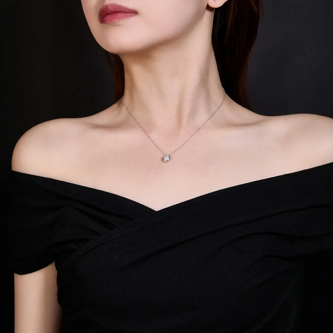 925 Silver Necklace Zircom for Women 18k Gold Plated Jewelry Pendant Birthday Party Gift Jewelry Sterling Silver