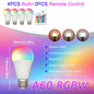 E27 RGB LED Light Bulb 220V 10W with IR Remote Control Color Changing Multicolor + White Lamp Spotlight for Bedroom Party Home