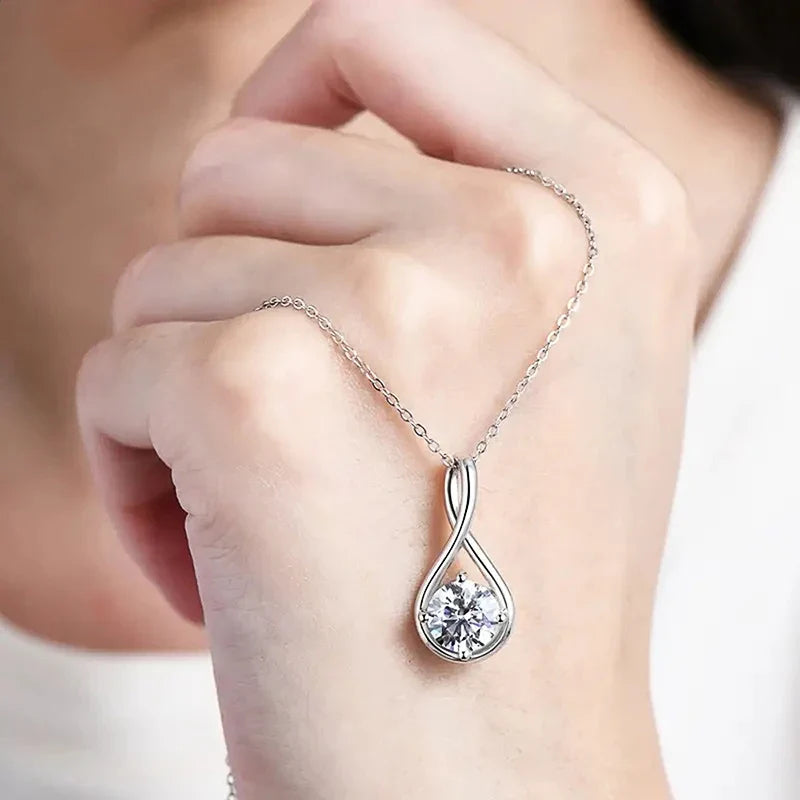 Huitan Women Pendant Necklace Inlaid Shiny Cubic Zirconia Silver Color/Gold Color Wedding Party Daily Trendy Accessories