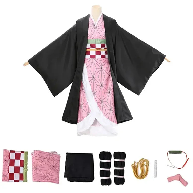 Nezuko Kamado Anime Cosplay Costume – Demon Slayer Kids Outfit