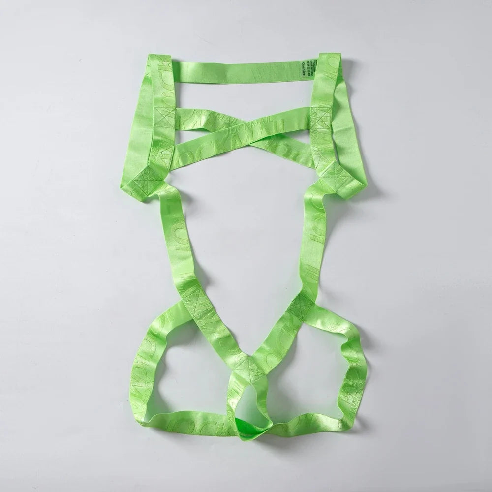 Sexy Lingerie Man Harness Chest Bodysuit Fetish Men Hollow Out Bondage Jockstrap Gay Underwear Men's Jumpsuit Ring Strap Fun