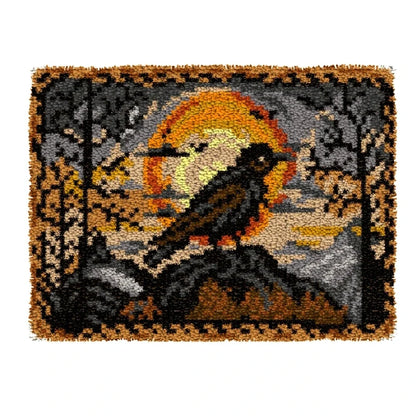Latch Hook Rug Kit Crochet Carpet DIY Rug Crochet Yarn Kits Fashion Cartoon Pattern Gift Carpet Making Kit for Festival Carpet
