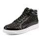 Fashion Men High Top Sneakers Male Ankle Boots Gold Luxury Glitter
