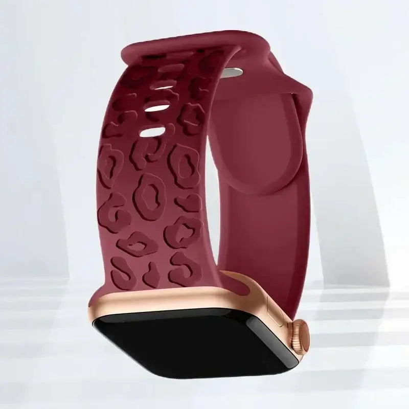 Apple Watch Engraved Silicone Band, Ornamental or Leopard
