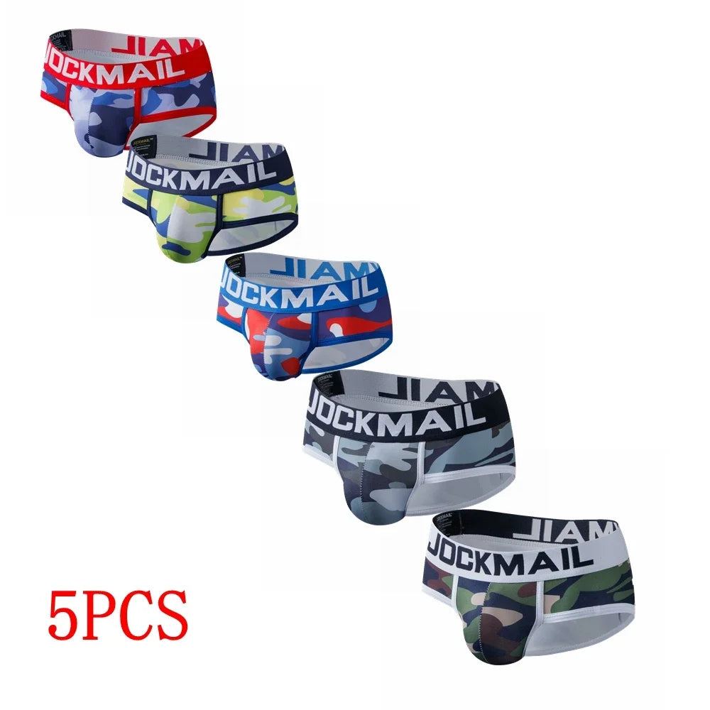 JOCKMAIL 5 Value Package/Lot print Camouflage Mens Underwear Briefs calzoncillos hombre slips Cueca Gay Underwear Male Panties