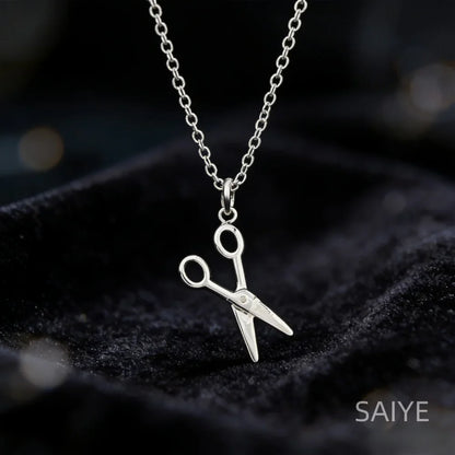 925 Sterling Silver Scissors Style Pendant Necklace Delicate Small Women Necklace Personality Creative Jewelry
