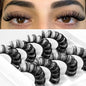 4 Pairs Lashes D Curl Russian Lashes 3D Mink Eyelashes Reusable Fluffy Russian Strip Lashes eyelashes extensions