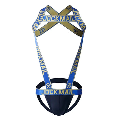 Men's Jockstrap Underwear Bodysuit Suspender Jumpsuits Sexy Lingerie Men Harness Hollow Out Bondage Elastic Hole Erotic Costume