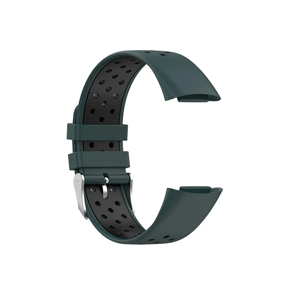 Fitbit Charge 5 & 6 Two-Tone Perforated Silicone Band, Buckle