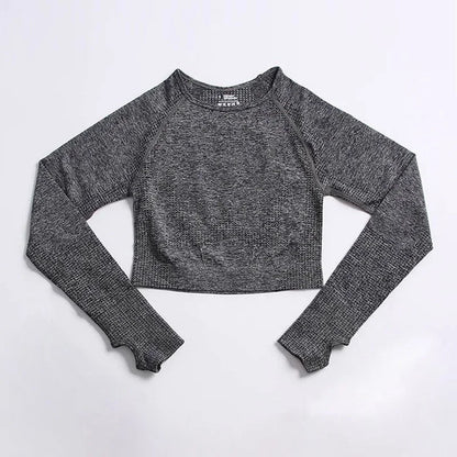 Women’s Long Sleeve Crop Gym Yoga Top