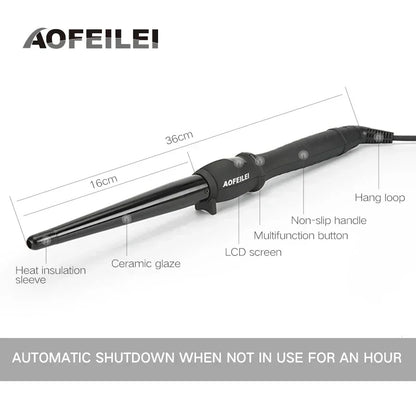 Aofeilei Ceramic Cone Hair Curling Iron Big Waver Electric Curl Hair