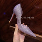 Red Sole Shoes High Heels Wedding Women Shoes Diamond Pumps  Heel 10cm Crystal Shoes Rhinestone Pointed Toe Glitter Party Heels