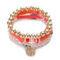 3pcs Boho Bohemian Pink Butterfly Pendant Charm Beads Bracelets Set For Women Stone Wristband Bracelet Bangles Pulseras Feminina