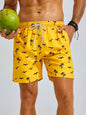 Men's Board Shorts Swim Shorts Swim Trunks Drawstring Elastic Quick Dry Short Beach Hawaiian Casual Black White Micro-elastic
