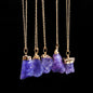 Irregular Amethyst Gemstone Necklace Healing Crystal Chakra Stone Women Birthday Gift Citrine Gemstone Necklace Healing Crystal