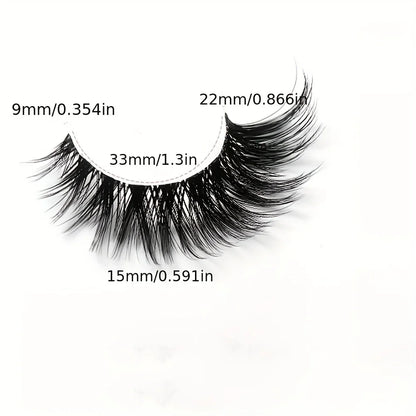 5 Pairs False Eyelashes - Natural Long, Cat Eye Style, Winged Tips, Manga Lashes for Eye Elongation
