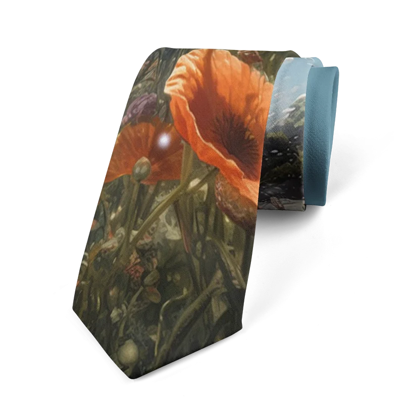 Classic oil painting high-quality printing, novel tie personalized wedding party shirt accessories Harajuku fashion unisex tie