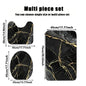 VIKAMA Gold Thread Marble Bathroom Rug Set 3PCS Non-Slip Absorbent Floor Mat Luxury Bath Carpet Single Or Full Set Sale
