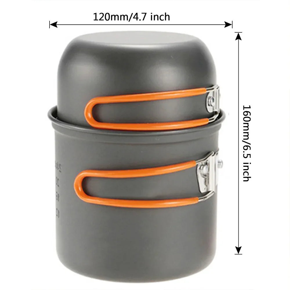 Camping Cookware Kit with Stove Outdoor Cooking Set Outdoor Pot Travel