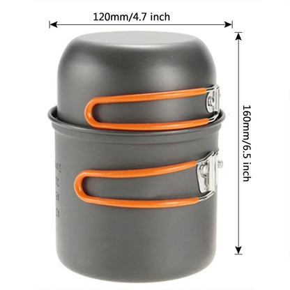 Camping Cookware Kit with Stove Outdoor Cooking Set Outdoor Pot Travel