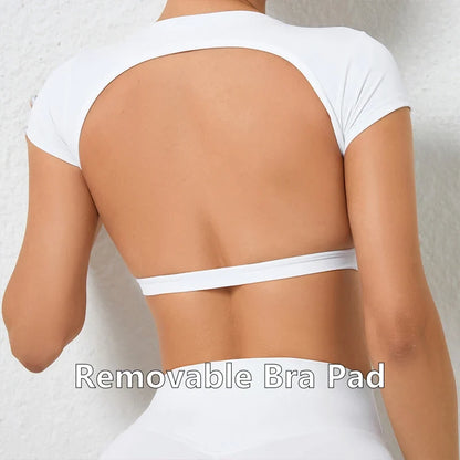 FlexiFit Women's Backless Crop Gym Top