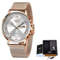 Women's Rose Gold-Tone Mesh Day-Date Watch