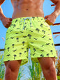Men's Board Shorts Swim Shorts Swim Trunks Drawstring Elastic Quick Dry Short Beach Hawaiian Casual Black White Micro-elastic