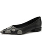 【JOCHEBED HU】Spring Autumn Women Pumps Genuine Leather Sheepskin Upper Pointed Toe Low Heels Women Shoes Fashion Retro 34-43