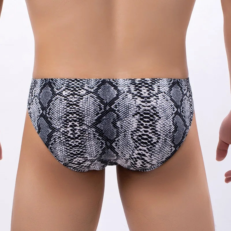 Ropa interior sexi para hombre Men's underwear printed leopard print cueca snake print low waist sexy Panties mens bikini new