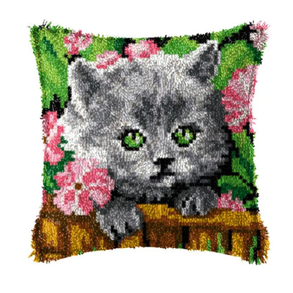 Cats Latch Hook Kits Pillow Cover